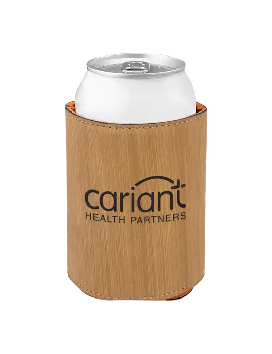 Bamboo Leatherette Beverage Holder w/Cariant Logo