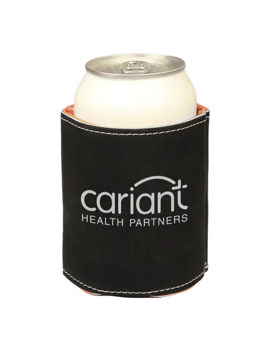 Black Leatherette Beverage Holder w/Cariant Logo