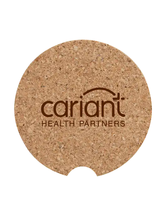 Cork Car Coaster, 2.5" w/Cariant Logo