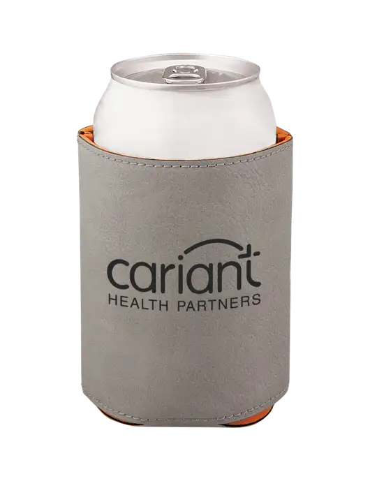 Grey Leatherette Beverage Holder w/Cariant Logo