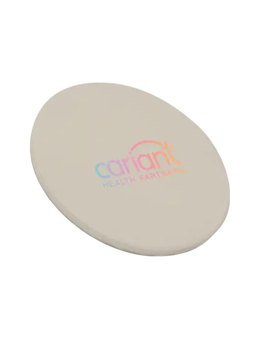 Round Sandstone Coaster w/Cariant Logo