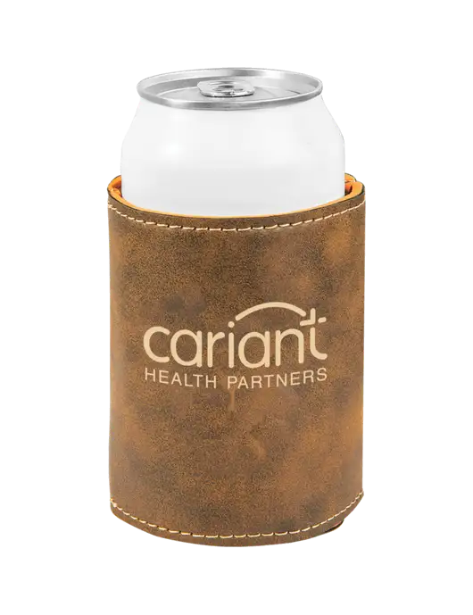 Rustic Leatherette Beverage Holder w/Cariant Logo