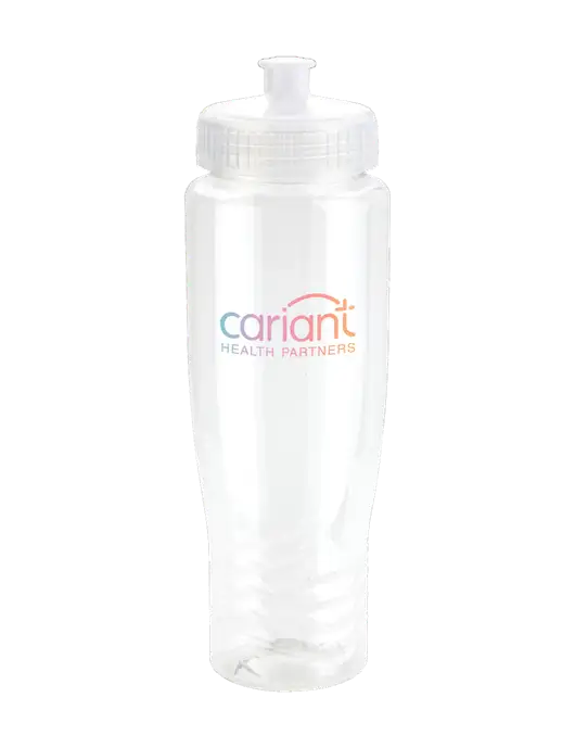 Roam Clear 28 oz Eco-Polyclear Bottle with Push Pull Lid w/Cariant Logo