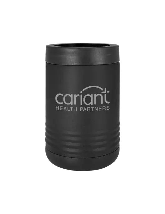 Polar Camel 12 oz Powder Coated Black Vacuum Insulated Beverage Holder w/Cariant Logo