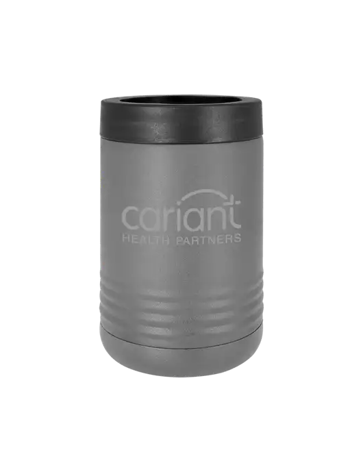 Polar Camel 12 oz Powder Coated Grey Vacuum Insulated Beverage Holder w/Cariant Logo