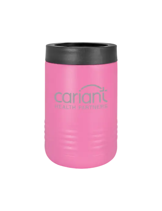 Polar Camel 12 oz Powder Coated Pink Vacuum Insulated Beverage Holder w/Cariant Logo