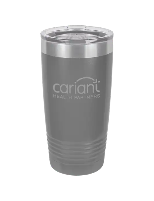 Polar Camel 20 oz Powder Coated Grey Vacuum Insulated Tumbler  w/Cariant Logo