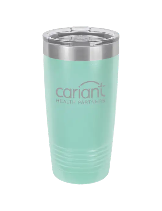 Polar Camel 20 oz Powder Coated Seafoam Vacuum Insulated Tumbler w/Cariant Logo