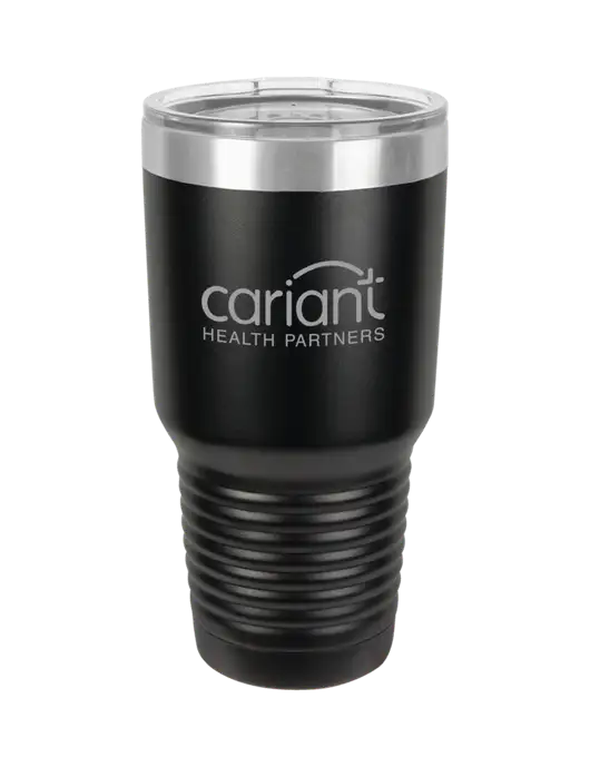 Polar Camel 30 oz Powder Coated Black Vacuum Insulated Tumbler w/Cariant Logo