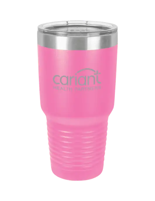 Polar Camel 30 oz Powder Coated Pink Vacuum Insulated Tumbler w/Cariant Logo
