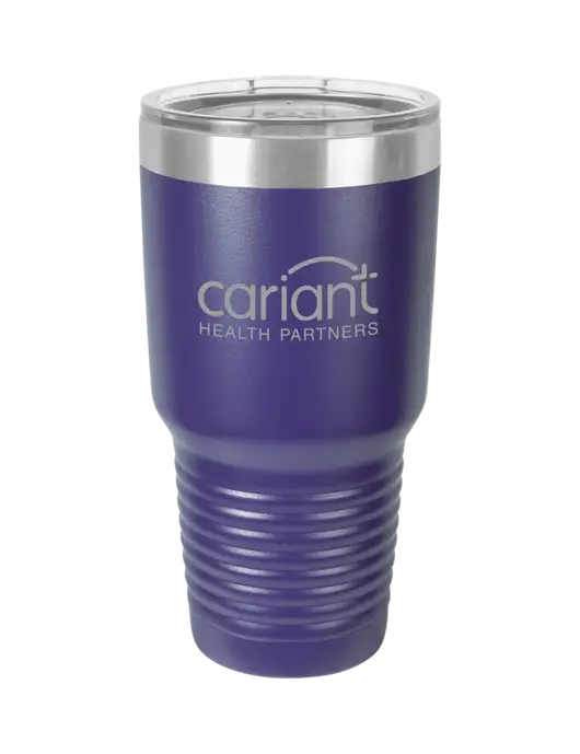 Polar Camel 30 oz Powder Coated Purple Vacuum Insulated Tumbler w/Cariant Logo