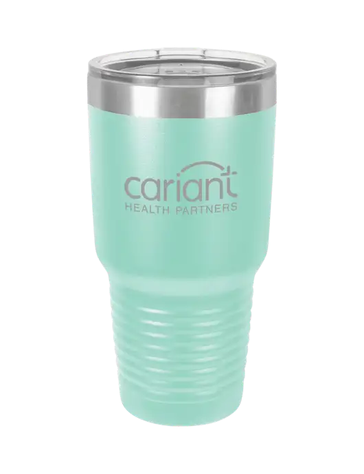 Polar Camel 30 oz Powder Coated Seafoam Vacuum Insulated Tumbler w/Cariant Logo