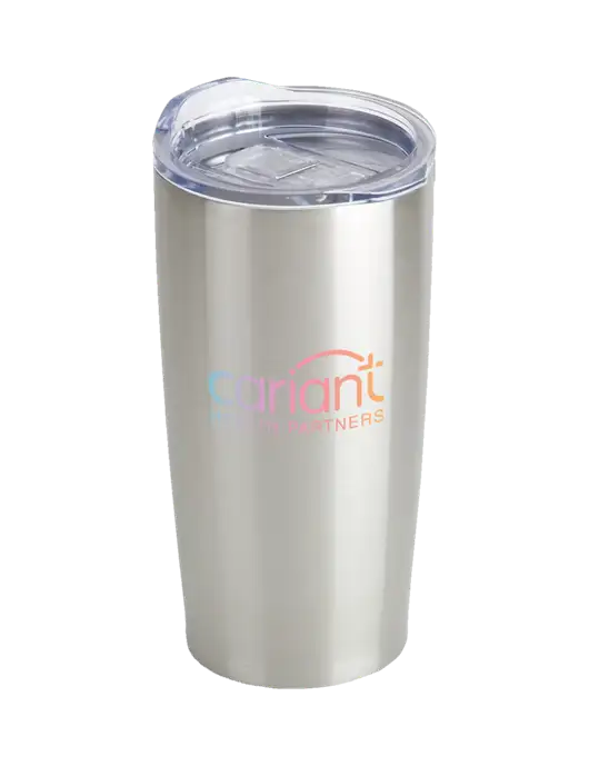 Society Silver 20 oz Insulated Tumbler w/Cariant Logo