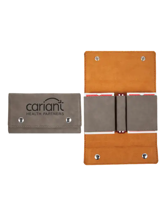 Grey Leatherette Card & Dice Set w/Cariant Logo