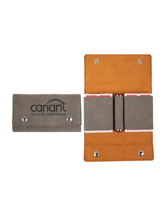 Grey Leatherette Card & Dice Set w/Cariant Logo