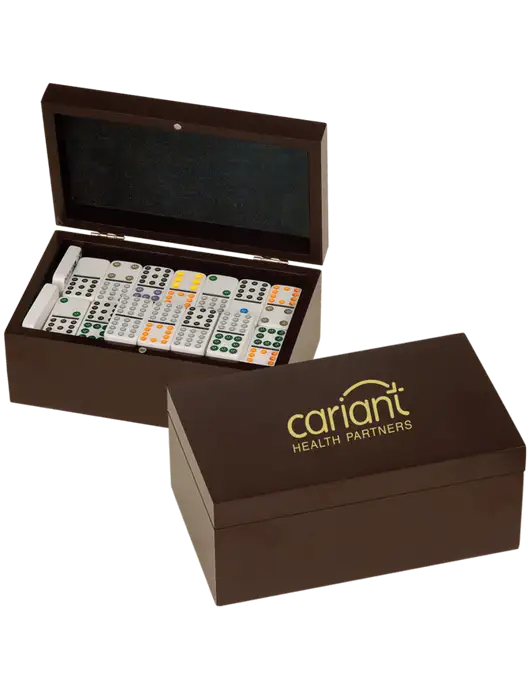 Rosewood Double Twelves 91 Piece Dominos Set w/Cariant Logo