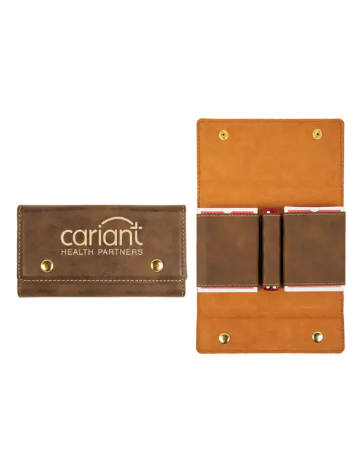Rustic Leatherette Card & Dice Set w/Cariant Logo