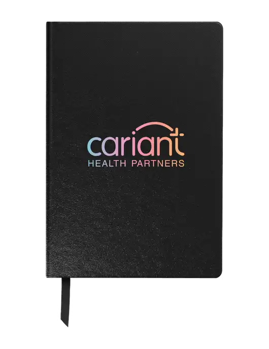 Achieve Black Hardcover Journal, 5.5 x 8.37 w/Cariant Logo