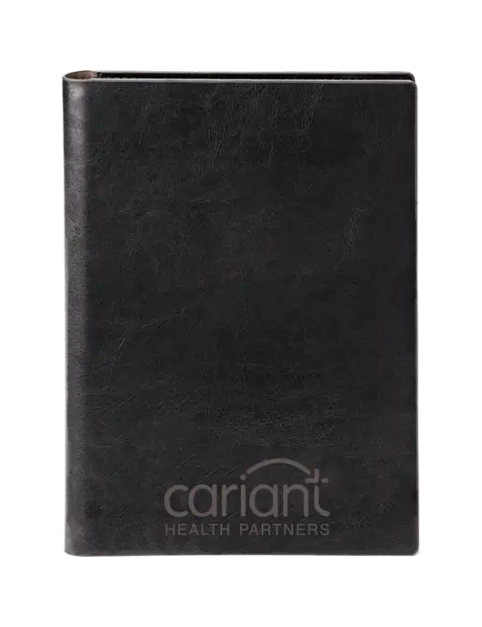 Fabrizio Black 7 x 9.625 Padfolio & Notepad w/Cariant Logo