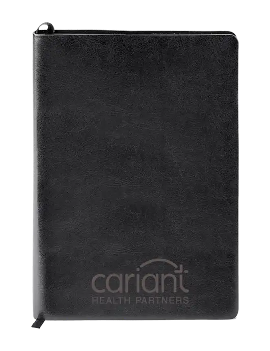Fabrizio Black Soft Cover 5.75 x 8.125 Journal w/Cariant Logo