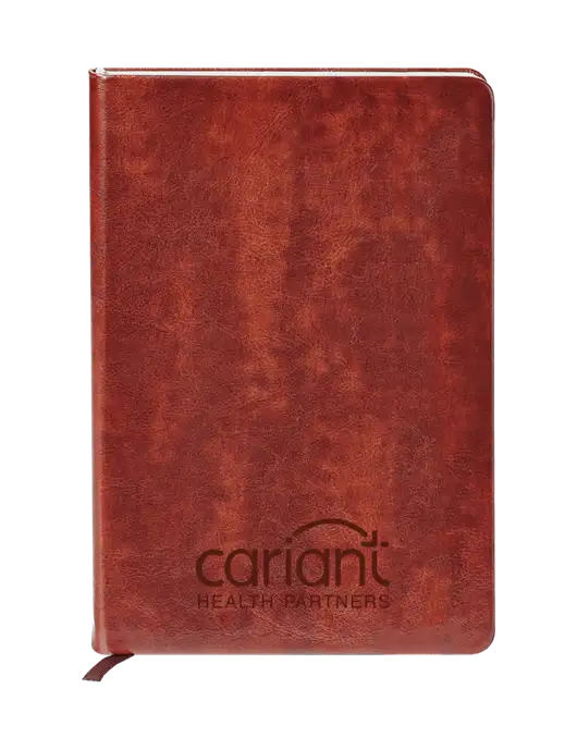 Fabrizio Brown Hard Cover 5.75 x 8.3 Journal w/Cariant Logo