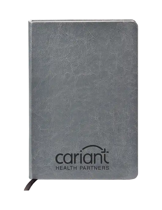 Fabrizio Grey Hard Cover 5.75 x 8.3 Journal w/Cariant Logo