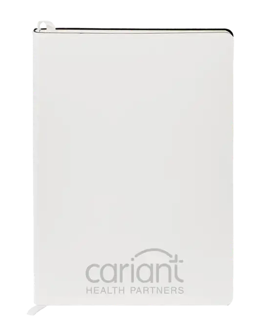 Fabrizio White Soft Cover 5.75 x 8.125 Journal w/Cariant Logo