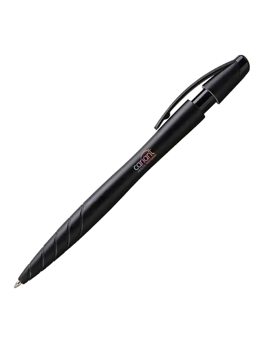 Awali Black Metallic Pen - Black Ink w/Cariant Logo