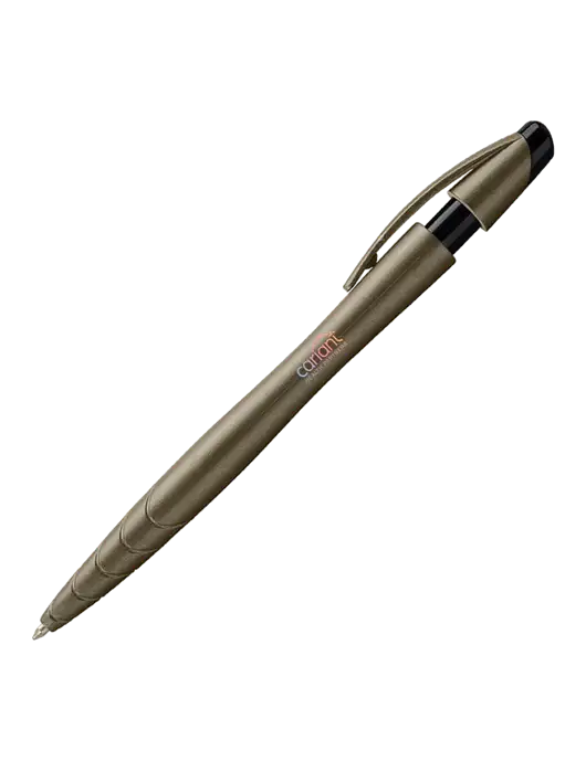 Awali Grey Metallic Pen - Black Ink w/Cariant Logo
