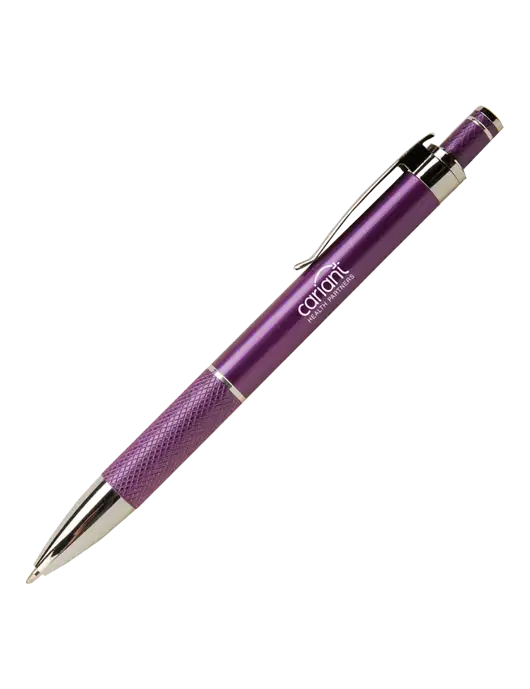 Diamond Etched Purple Pen - Black Ink w/Cariant Logo