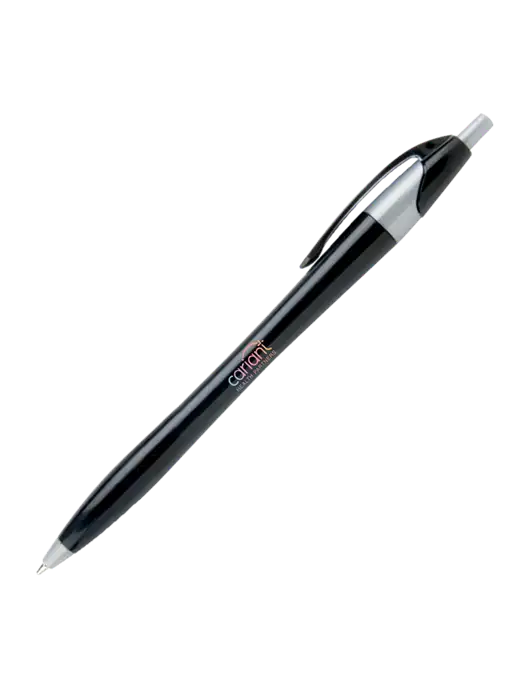 Novella Black/Silver Corporate Pen - Blue Ink w/Cariant Logo