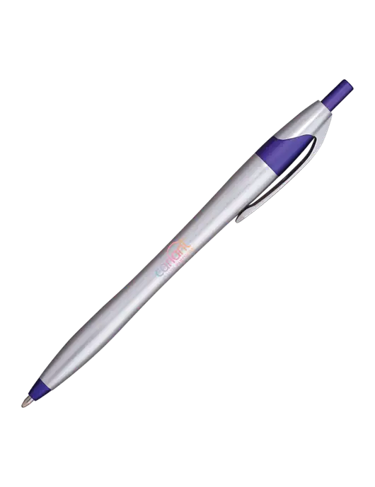 Novella Purple/Chrome Bright Pen - Blue Ink w/Cariant Logo