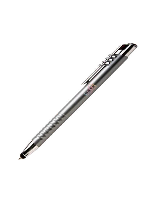 Schirhart Grey Stylus Pen - Blue Ink w/Cariant Logo