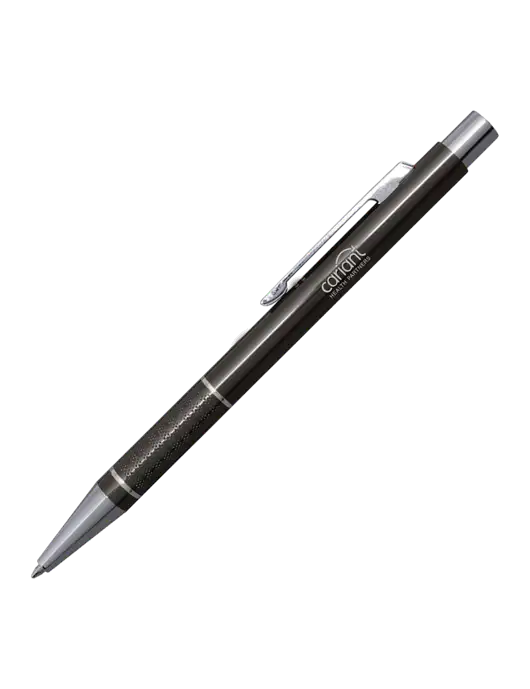St George Gunmetal Pen - Blue Ink w/Cariant Logo