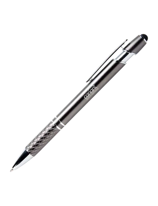 Valencia Gunmetal Stylus Pen - Black Ink w/Cariant Logo