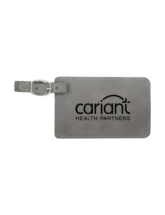 Grey Leatherette Luggage Tag w/Cariant Logo