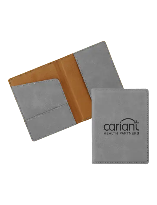 Grey Leatherette Passport Holder w/Cariant Logo