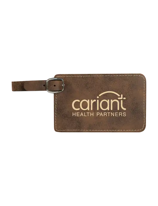 Rustic Leatherette Luggage Tag w/Cariant Logo