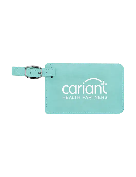 Seafoam Leatherette Luggage Tag w/Cariant Logo