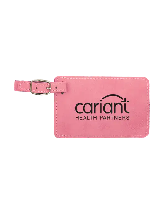 Pink Leatherette Luggage Tag w/Cariant Logo