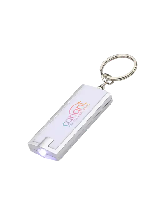 Simple Touch White LED Keychain w/Cariant Logo