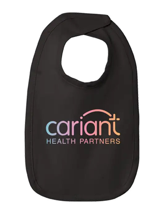 Rabbit Skins Black Infant Premium Jersey Bib w/Cariant Logo