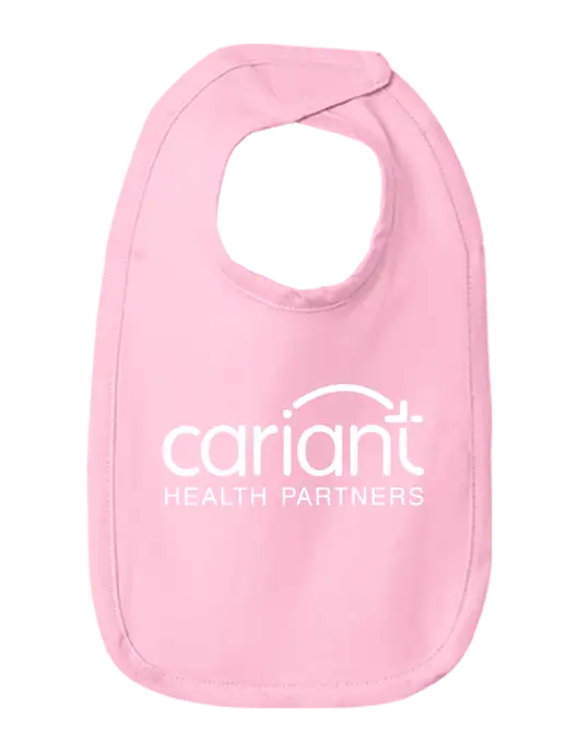 Rabbit Skins Pink Infant Premium Jersey Bib w/Cariant Logo