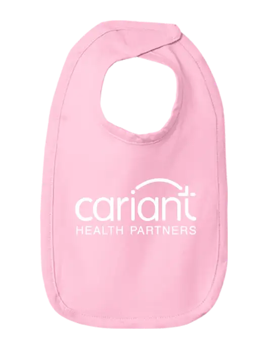 Rabbit Skins Pink Infant Premium Jersey Bib w/Cariant Logo