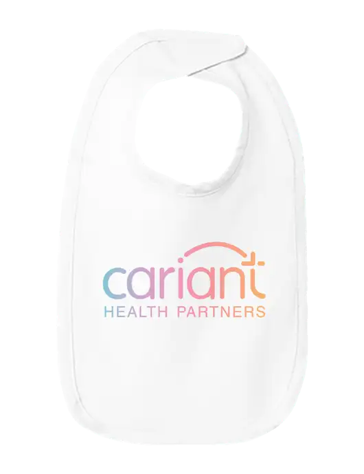Rabbit Skins White Infant Premium Jersey Bib w/Cariant Logo