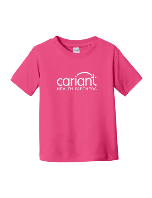 Rabbit Skins Hot Pink Toddler Fine Jersey Tee w/Cariant Logo