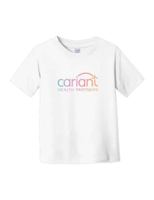 Rabbit Skins White Toddler Fine Jersey Tee w/Cariant Logo