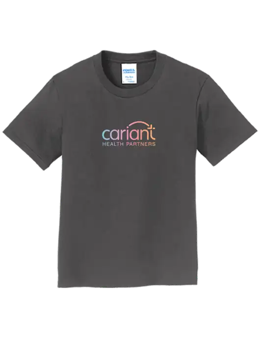 Youth Ring Spun Charcoal 4.5 oz T-Shirt w/Cariant Logo