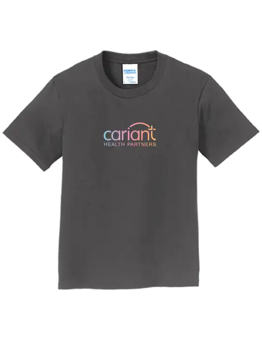 Youth Ring Spun Charcoal 4.5 oz T-Shirt w/Cariant Logo