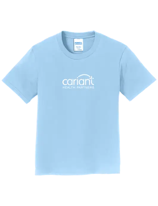 Youth Ring Spun Light Blue 4.5 oz T-Shirt w/Cariant Logo